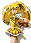  bad_id bad_pixiv_id bike_shorts blonde_hair boots bow cure_peace hair_flaps kise_yayoi long_hair magical_girl orange_shorts ponytail precure shorts shorts_under_skirt skirt smile_precure! solo suiya tiara yellow yellow_bow yellow_eyes yellow_skirt 