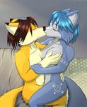  blue blush breasts canine female fox kissing krystal male moltsi nude star_fox straight video_games wet 
