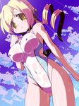  blonde_hair breasts cameltoe cloud competition_swimsuit covered_nipples day drill_hair large_breasts long_hair mahou_shoujo_madoka_magica miuku_(marine_sapphire) oekaki one-piece_swimsuit sky swimsuit tomoe_mami twin_drills twintails wet yellow_eyes 