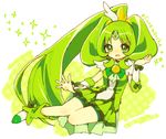  bad_id bad_pixiv_id boots brooch character_name choker cure_march green green_choker green_eyes green_hair green_shorts green_skirt hair_ornament jewelry long_hair midorikawa_nao natsumi_(natumi06) open_mouth precure shorts shorts_under_skirt simple_background skirt smile_precure! solo tiara tri_tails very_long_hair wrist_cuffs 