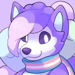  :3 anthro fur generation_1_pokemon headshot_portrait icon lgbt_pride looking_at_viewer multi_tail multicolored_body multicolored_fur multicolored_neckwear multicolored_scarf neckwear nintendo nonbinary_(lore) pokemon pokemon_(species) portrait pride_color_neckwear pride_color_scarf pride_colors rindeadsong scarf smile solo tail trans_(lore) transgender_pride_colors vulpix willow_(willowpoke) 