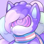  anthro drone dronification fur generation_1_pokemon glistening glistening_body headshot_portrait hypnosis hypnotic_visor icon latex lgbt_pride mind_control mouthless multi_tail multicolored_body multicolored_fur multicolored_neckwear multicolored_scarf neckwear nintendo nonbinary_(lore) pokemon pokemon_(species) portrait pride_color_neckwear pride_color_scarf pride_colors rindeadsong scarf solo spiral spiral_visor tail trans_(lore) transgender_pride_colors vulpix willow_(willowpoke) 