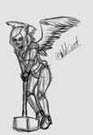  armor female hammer iona_itova unconvincing_armor weapon wings 