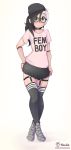  blush clothed clothing collar fan_character female hoodie_(artist) human human_only legwear mammal not_furry socks solo 