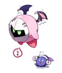  bad_pixiv_id copy_ability eighth_note kirby kirby_(series) mask meta_knight mie_nabe musical_note no_humans simple_background speech_bubble spoken_musical_note white_background wings 