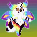 4_eyes adversarial_noise amari_(plentyofsoup) ambiguous_gender ankle_tuft antennae_(anatomy) anthro arm_tuft arthropod belly black_legs black_stripes cheek_tuft chibi chromatic_aberration collage_(artwork) diamond_(marking) elbow_tuft eyebrows eyes_on_wings facial_markings facial_tuft fluffy fluffy_antennae fluffy_chest head_markings head_tuft hip_tuft insect insect_wings leg_tuft lepidopteran markings moth multi_eye multicolored_antennae navel open_mouth orange_mouth orange_sclera plentyofsoup pupils rainbow_antennae rainbow_background rainbow_legs rainbow_wings red_pupils simple_background solo striped_arms striped_markings striped_tail stripes tail tail_markings thick_tail tuft unusual_anatomy unusual_eye_placement unusual_wings white_arms white_belly white_body white_chest white_hands white_stripes wings