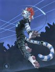  2008 anthro blue dancing feline glowstick hair kacey male rave red_hair smile tiger 