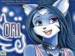  anthro blue_eyes feline female hair kacey long_hair looking_at_viewer mammal oni oni_(character) solo 