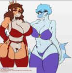 anthro aquilops armwear baryonyx bedroom_eyes big_breasts biped blue_body blue_eyes blue_hair bra breast_overflow breasts brown_hair camel_toe ceratopsian clothed clothed_anthro clothed_female clothing color_edit colored dinosaur duo elbow_gloves eyes_mostly_closed facial_horn facial_tattoo female fingerless_gloves fingers front_view genitals gloves goodbye_volcano_high hair hand_on_hip hand_on_shoulder handwear horn huge_breasts humanoid_genitalia humanoid_hands humanoid_vulva ko_op_(game_developer) legwear long_hair long_tail looking_at_viewer marginocephalian mature_anthro mature_female narrowed_eyes navel nick_(gvh) nipple_outline non-mammal_breasts non-mammal_navel orange_body ornithischian panties pinup pose prehistoric_species pubes purple_bra purple_clothing purple_panties purple_underwear red_bra red_clothing red_gloves red_handwear red_legwear red_thigh_highs red_underwear reptile rosa_(gvh) sakamtosng saurischian scalie seductive short_hair simple_background smile smirk spiked_tail spikes spikes_(anatomy) spinosaurid standing tail tan_body tattoo theropod thick_thighs thigh_highs third-party_edit underwear vulva white_background wide_hips