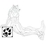  absurd_res anthro breasts female hi_res monochrome plain_background solo stalker_werewolf werewolfovna white_background 