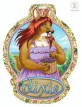  anthro badge blue_eyes blueberry cervine chubby clothing deer dixie female hair kacey landscape long_hair looking_at_viewer male mammal overweight solo 