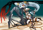  calne_ca cyberarm cyberlimb cyborg hatsune_miku horror insect looking_at_viewer machine mechanical nightmare_fuel open_mouth prosthesis prosthetics ribbons robot skeleton tattoo technophilia vocaloid 