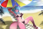  beach bikini canine female fox lounge relaxing seaside skimpy takimi xin_wei 