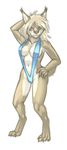  bikini breasts clothed clothing feline female lynx mammal pira plain_background pose skimpy sling_bikini solo swimsuit white_background 