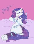  &hearts; &lt;3 anthro anthrofied aries84 blue_eyes blush butt clothing cutie_mark equine female friendship_is_magic hair horn horse long_hair looking_at_viewer looking_back mammal my_little_pony open_mouth pony purple_hair rarity_(mlp) seductive smile solo tongue unicorn 