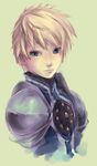  armor bad_id bad_pixiv_id blonde_hair blue_eyes face flynn_scifo lips male_focus shiro_(reptil) simple_background solo surcoat tales_of_(series) tales_of_vesperia upper_body 