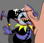  &lt;3 &lt;3_eyes :d balls blush cape close-up clothed clothing cum cum_in_mouth cum_inside cum_on_face cum_on_tongue deltarune erection fellatio gloves handjob hat headgear human humanoid humanoid_penis imp jester jevil_(deltarune) kuruko licking male male/male male_focus mammal messy not_furry open_mouth oral orgasm pants penis pointy_ears presenting presenting_penis sex sharp_teeth shirt size_difference small_dom_big_sub smile solo_focus standing teeth tongue tongue_out vein veiny_penis video_games yellow_eyes 
