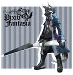  anthro armor canine dual_wielding mammal mask pixiv_fantasia robbw solo sword weapon wolf 