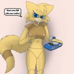 2025 abby_(abra) abby_abra_(artist) abra anthro areola blue_eyes breast_squish breasts cookie digital_drawing_(artwork) digital_media_(artwork) english_description english_text eyewear fan_character female food generation_1_pokemon genitals glasses hi_res looking_at_viewer markings navel nintendo nipples nude nude_anthro nude_female open_mouth oreo_cookie pink_areola pink_nipples pink_tongue pokemon pokemon_(species) rectangular_glasses ring_(marking) ringed_tail simple_background solo speech_bubble squish standing striped_markings striped_tail stripes tail tail_markings talking_to_viewer text tongue vulva wearing_glasses white_background yellow_body yellow_eyes