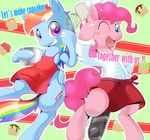  bowl chainsaw cupcake equine female friendship_is_magic horse mammal my_little_pony oze pegasus pinkie_pie_(mlp) pony rainbow_dash_(mlp) wings zoe_(artist) 