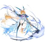  1girl anchor arknights black_capelet black_pantyhose black_ribbon blue_corset blue_shorts capelet chain clothing_cutout corset e.g.o_(project_moon) ellen6468 full_body hair_ribbon highres holding holding_anchor ishmael_(project_moon) limbus_company liquid_clothes long_hair low-tied_long_hair low_twintails orange_hair pantyhose project_moon ribbon shorts solo thigh_cutout tidal_elegy_(e.g.o) twintails very_long_hair 