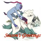  abomasnow all_fours ambiguous_gender attack blood bodily_fluids brown_body brown_fur claws dracorex_22 duo english_text evergreen_tree feral forehead_gem forest fur gem generation_4_pokemon generation_8_pokemon green_body green_fur group holidays nintendo open_mouth pine_tree plant pokemon pokemon_(species) purple_body purple_fur riding seasons_greasons simple_background size_difference sneasler snover snow teeth text tree white_background white_body white_fur yeti 