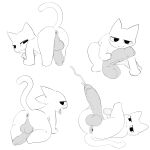 1:1 :3 anus balls big_penis bodily_fluids butt circumcised darkened_genitalia darkened_penis domestic_cat f_d_e_i_a fangs felid feline felis feral fur genital_fluids genitals greyscale hi_res huge_penis leaking_precum lying male mammal monochrome on_back penis penis_on_face precum precum_squirt presenting presenting_hindquarters small_but_hung smug smug_face solo tail teeth tongue tongue_out white_body white_fur