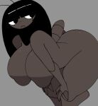 2025 antennae_(anatomy) anthro areola arthropod bangs bent_over big_areola big_breasts big_nipples black_hair blattodean breasts cockroach curvy_figure digital_drawing_(artwork) digital_media_(artwork) english_description eyelashes female front_view grey_background hair hi_res huge_breasts insect mouth_closed nipples portrait puffy_nipples simple_background solo thick_thighs three-quarter_portrait three-quarter_view white_sclera xarop77