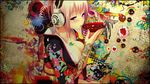  alcohol breasts drunk headphones highres japanese_clothes jpeg_artifacts kimono large_breasts nitroplus non-web_source pink_hair sake snyp solo super_sonico tattoo third-party_edit tsuji_santa wallpaper 