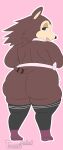absurd_res animal_crossing apron apron_bow apron_only big_butt boots butt clothing eulipotyphlan footwear hedgehog hi_res mammal nintendo sable_able shoes smile tagme tail thick_thighs toonarscontent wide_hips