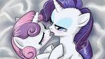  cub equine eyes_closed eyeshadow female feral friendship_is_magic fur horn incest kissing lesbian makeup mammal my_little_pony ponyhell rarity_(mlp) sibling sisters sweetie_belle_(mlp) tongue unicorn white_fur young 
