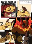  comic emboar female fire male nintendo nosebleed pok&#233;mon pok&eacute;mon raichu rathmutatio video_games 