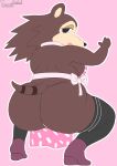 absurd_res animal_crossing apron apron_bow apron_only big_butt boots butt clothing eulipotyphlan footwear hedgehog hi_res mammal nintendo sable_able shoes smile tagme tail thick_thighs toonarscontent wide_hips