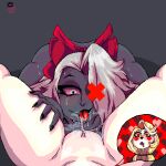 after_cunnilingus after_oral after_orgasm after_vaginal angel bedroom_eyes blonde_hair bodily_fluids canon_couple charlie_morningstar clitoris cristh501 cunnilingus cunnilingus_pov demon digital_media_(artwork) duo fallen_angel female female/female genital_fluids genitals grey_background grey_body grey_hair gynomorph hair hazbin_hotel heart_eyes heart_symbol hellaverse humanoid intersex musk musky_vulva narrowed_eyes not_furry oral pink_vulva pixel_(artwork) saliva saliva_string seducing_viewer seductive sex simple_background sweat sweatdrop tongue tongue_out vaggie_(hazbin_hotel) vaginal vaginal_fluids vulva