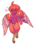  ahoge feathered_wings feathers fukurou_(owl222) harpy heart monster_girl original purple_skin solo wings 
