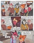 animal_genitalia animal_penis anthro baileyx bodily_fluids bow_tie canid canine canine_genitalia canine_penis canis clothed clothing collared_shirt comic dialogue digit_ring disney dress_shirt english_text facial_piercing fan_character female fox fur genital_fluids genitals grey_body grey_fur group hi_res inside jewelry larger_male male mammal motion_lines nick_wilde nose_piercing nose_ring open_mouth orange_body orange_fur owen_(amadose) peeing penis piercing pink_body pink_fur precum red_body red_fur ring ring_piercing septum_piercing septum_ring shirt size_difference smaller_male tan_body tan_fur teeth text topwear wedding_ring wolf zootopia