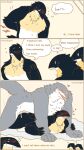 aching after_sex ambiguous_gender anal anal_penetration anthro anthro_on_anthro anthro_penetrated anthro_penetrating arm_grab avian bird black_body black_fur bodily_fluids casual_nudity claws comic cum cum_in_ass cum_inside dialogue doggystyle dominant dominant_anthro dominant_male dot_eyes ejaculation emperor_penguin eyes_closed fist from_behind_position fur genital_fluids genitals gesture grey_body grey_fur group hand_behind_back heart_symbol hi_res humanoid_genitalia humanoid_penis interspecies jewelry leopard_seal looking_at_another looking_pleasured lovebuffpg45 lying male male/male male_penetrated male_penetrating male_penetrating_male mammal marine muscular muscular_anthro muscular_male narrowed_eyes necklace necklace_only nervous nervous_smile nude on_front open_mouth open_smile orange_eyes penetration penguin penis pinniped predator/prey question_mark seal sex sharp_teeth signature simple_background simple_eyes size_difference smile sore speech_bubble standing stuttering submissive submissive_anthro submissive_male sweat tail teeth text thought_bubble thoughts tongue tongue_out tooth_necklace waving white_eyes worried