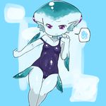  blue blue_skin extra_eyes fish_girl fukurou_(owl222) one-piece_swimsuit princess_ruto purple_eyes school_swimsuit solo spoken_squiggle squiggle swimsuit the_legend_of_zelda the_legend_of_zelda:_ocarina_of_time younger zora 