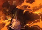  chimera demon fire flames goat hat horn hybrid male mammal pixiv_fantasia robbw solo suit warm_colors 