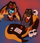 anglerfish anthro apode baxter_(hazbin_hotel) bioluminescence chimeracocks claws clothed clothing content_smile demon draconcopode duo egg_boiz_(hazbin_hotel) eyewear finger_claws fish glasses glowing hazbin_hotel hellaverse intersex intersex/male legless male male/male marine multi_eye naga oral_vore partially_clothed reptile scalie serpentine sign sir_pentious_(hazbin_hotel) size_difference snake snake_hood tongue tongue_out unwilling_prey vore