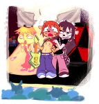 2025 anthro belt black_clothing black_nose black_shirt black_t-shirt black_topwear blue_bottomwear blue_clothing blue_footwear blue_jeans blue_pants blue_shoes bodily_fluids bottomwear bovid breasts brown_body brown_fur brown_tail caprine chatoyancy clenched_teeth clothed clothed_anthro clothed_female clothing countershading crowd denim denim_bottomwear denim_clothing detailed_background digital_drawing_(artwork) digital_media_(artwork) dress electronics exhibitionism eyeshadow female female_anthro flashing flashing_breasts footwear fully_clothed fully_clothed_anthro fully_clothed_female fur gastropod green_guitar grin group guitar hair hi_res holding_guitar holding_musical_instrument holding_object horn jeans lammy_lamb light lipstick looking_at_another makeup male male_anthro mammal microphone mischievous_smile mollusk musical_instrument navel nervous nervous_sweat nipples orange_hair pants parappa_the_rapper pink_bottomwear pink_clothing pink_eyeshadow pink_jeans pink_nipples pink_pants plucked_string_instrument public questionable_consent raised_clothing raised_shirt raised_topwear rammy_lamb red_clothing red_dress red_lipstick red_shirt red_t-shirt red_topwear sheep shirt shoes slug small_breasts smile solo sony_corporation sony_interactive_entertainment stage stage_lights standing string_instrument surprised surprised_face sweat t-shirt tail tears teeth teriyaki_yoko topwear trio_focus um_jammer_lammy white_belt white_body white_horn