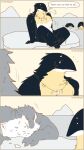 ambiguous_gender anthro avian background_character bird black_body black_fur casual_nudity comic dot_eyes dripping_wet duo_focus emanata emperor_penguin eyes_closed fluffy fur glacier grey_body grey_fur group hi_res ice jewelry leopard_seal looking_at_another lovebuffpg45 male mammal marine motion_lines muscular muscular_anthro muscular_male necklace necklace_only no_pupils nude on_ice orange_eyes outside partially_submerged penguin pinniped raised_leg scary sea seal signature simple_eyes sitting text thought_bubble thoughts tooth_necklace water wet wet_body wet_fur white_eyes