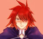  blush hair_over_one_eye kratos_aurion male male_focus red_eyes red_hair short_hair solo tales_of_(series) tales_of_symphonia 