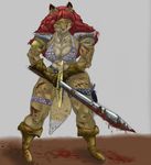  anthro armor barbarian biceps blood boots breasts canine chainmail female fox invalid_tag mammal muscles muscular_female solo sword unconvincing_armor warrior weapon 