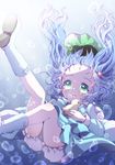 bad_id bad_pixiv_id bloomers blue_hair boots bubble green_eyes hair_bobbles hair_ornament hat highres kawashiro_nitori kuromame_(8gou) rubber_boots rubber_duck short_hair skirt solo touhou two_side_up underwater underwear 
