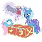  alpha_channel box cape chainsaw equine evil_grin female feral friendship_is_magic grin hair horn horse lotus_(mlp) magic_trick mammal my_little_pony pink_hair pony purple_eyes scared smile trixie_(mlp) two_tone_hair unicorn 