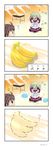  4koma ? angelina_nanatsu_sewell apron banana blue_eyes blush breasts brown_hair comic crying eyes_closed food fruit green_hair highres long_image maid maid_apron maid_headdress mashiroiro_symphony pantyhose shoes short_hair skirt tall_image tears uryuu_shingo 