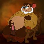  beard blackberry_dragon chubby clothed clothing erection eyewear facial_hair father glasses half-dressed male mammal mouse obese overweight papa_mousekewitz parent penis rodent sitting solo 