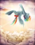  cloud clouds cutie_mark equine eyes_closed female friendship_is_magic hair hi_res horse imalou mammal multi-colored_hair my_little_pony outside pegasus rainbow_dash_(mlp) solo swing_set swinging wings 