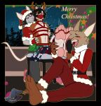 antlers avian ball_gag barefoot bat bdsm bird bondage bound brush christmas christmas_clothing christmas_headwear claws clothing costume deer domestic_cat dominant dominant_female fangs feet felid feline felis female gag gloves half_naked handwear hat headgear headwear hi_res holidays horn laugh male mammal murid murine new_world_deer nipple_fetish nipple_play paws questionable_consent rat ratite reindeer rhea_(bird) rodent rope santa_claus santa_hat scarf snow snowing sora submissive submissive_male tape teeth tickling tied_to_chair toe_restraints toes toes_tied trevhart trevon underwear